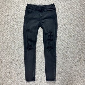 American Eagle Super Super Stretch Jegging Women's Size 4 Reg Black Denim Pants